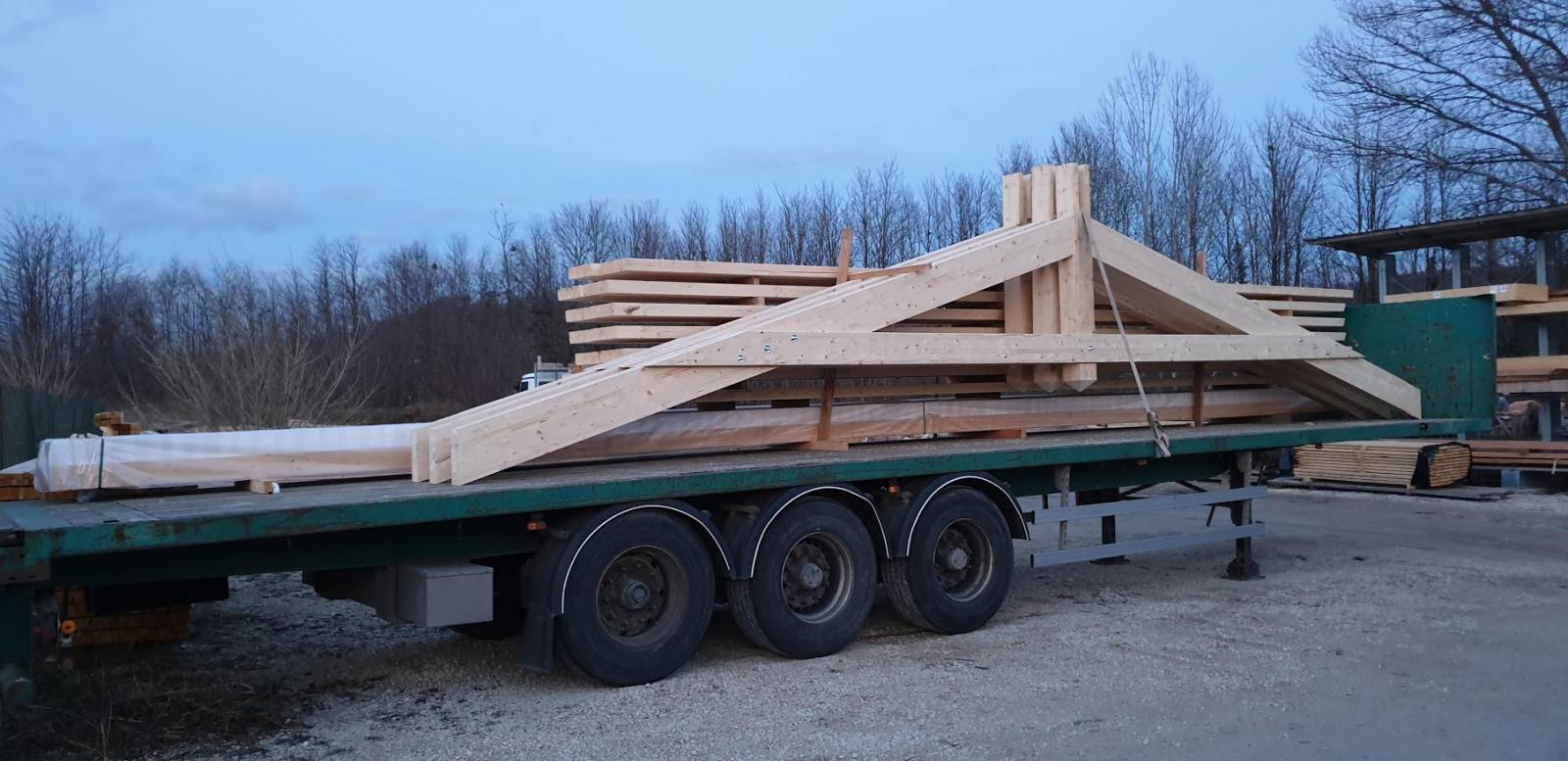 transport de charpente en bois
