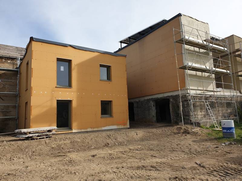 Ossature bois et isolation en fibre de bois rigide