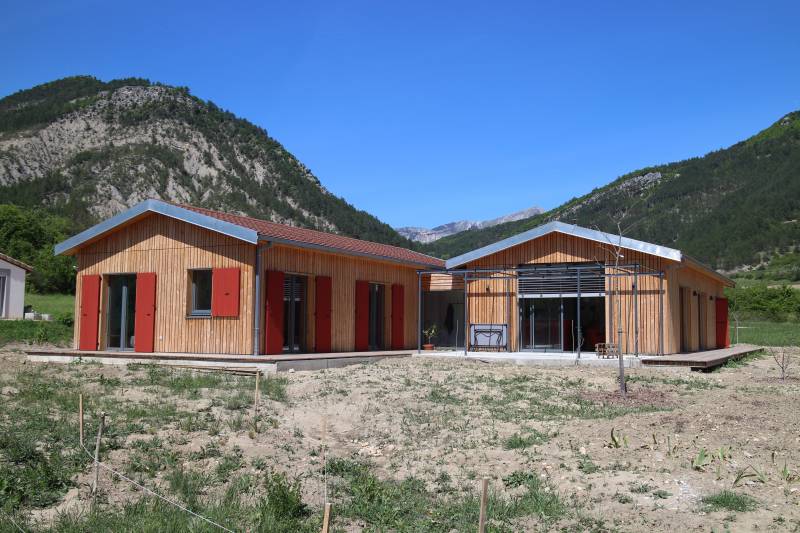 Les 2 blocs de la construction en ossature bois à Die